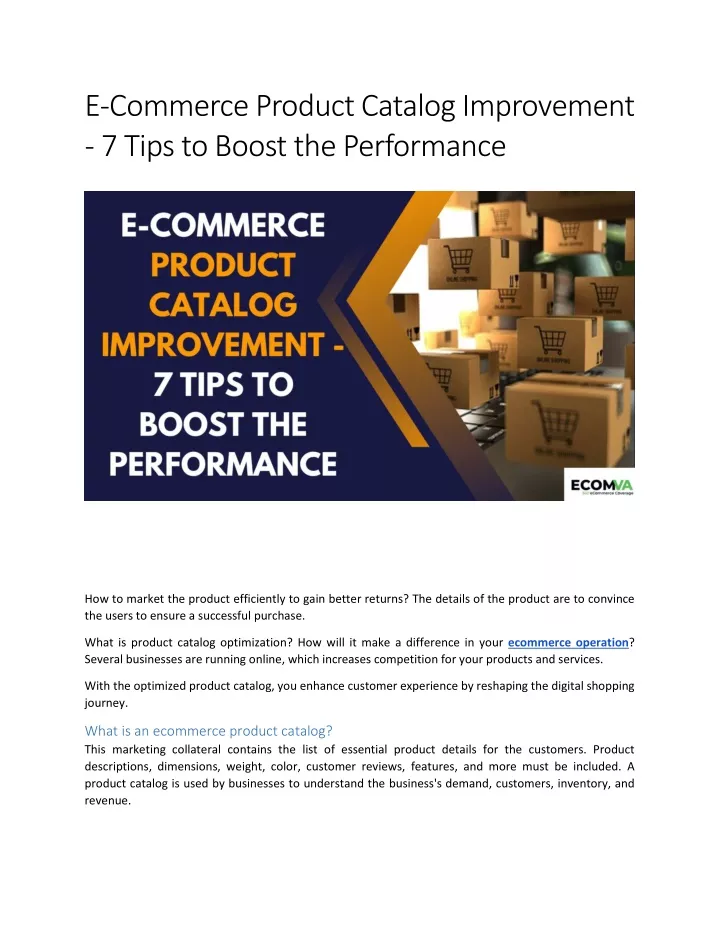 e commerce product catalog improvement 7 tips