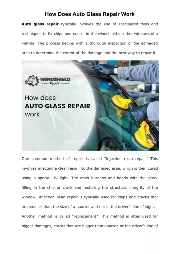 how does auto glass repair work