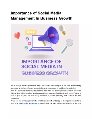 Importance of Social Media Management In Business Growth
