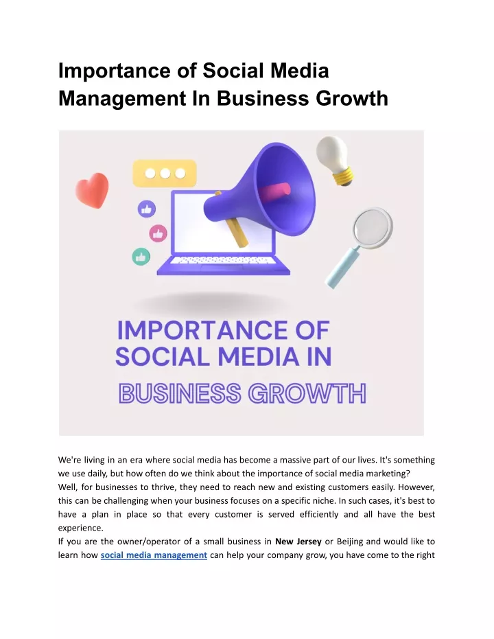 importance of social media management in business