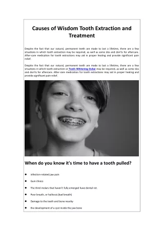 Causes of Wisdom Tooth Extraction and Treatment | Achira Clinics