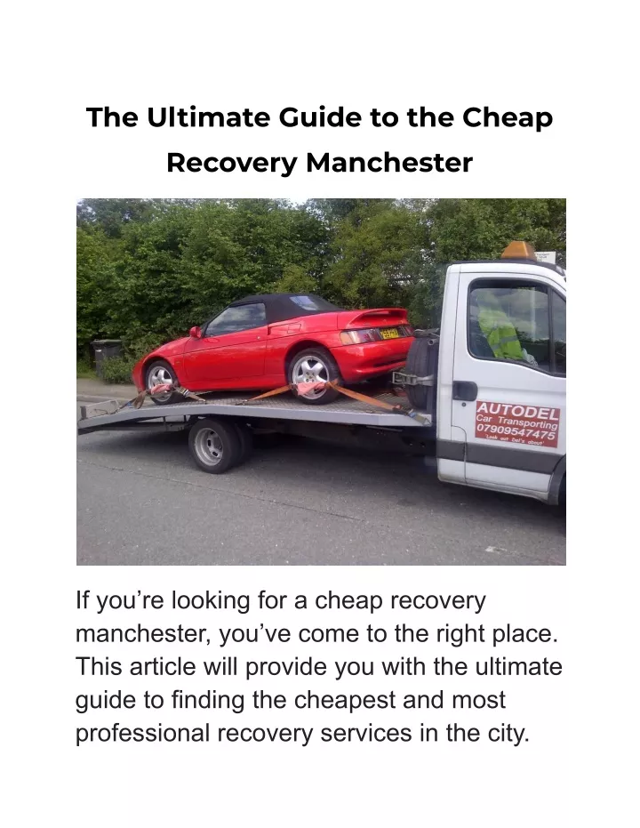 the ultimate guide to the cheap recovery