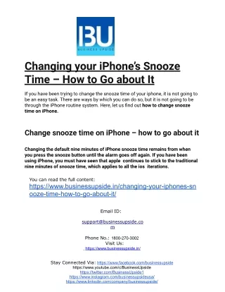 Changing your iPhone’s Snooze Time – How to Go about It