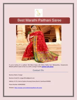 Top Marathi Paithani Saree