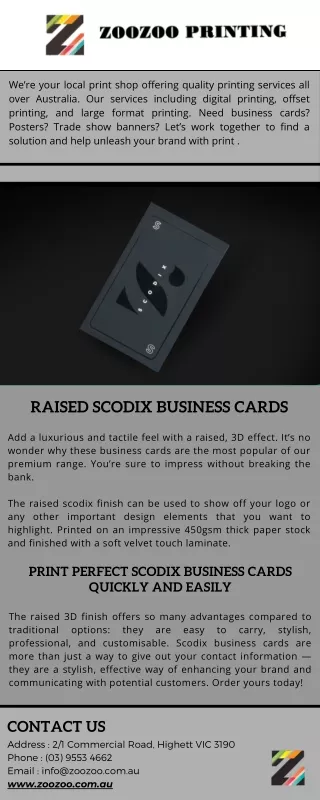 Create an Unforgettable Impression With Our Scodix Business Cards