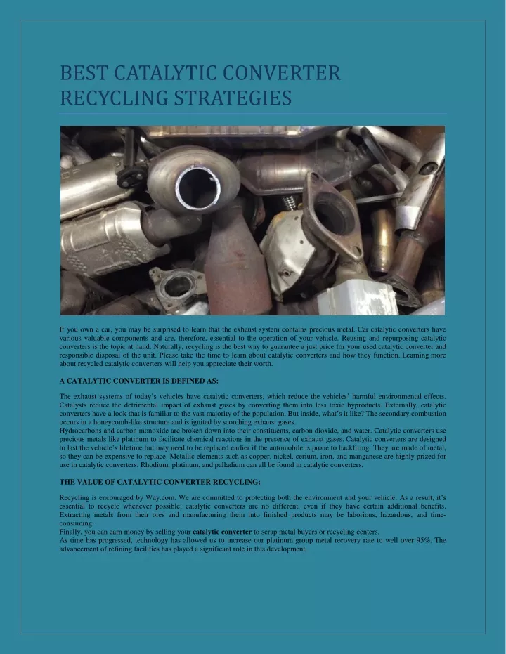 best catalytic converter recycling strategies