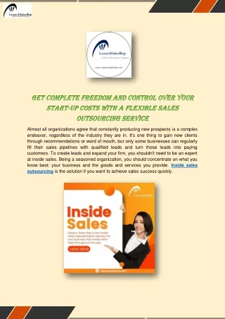 Inside Sales Outsourcing