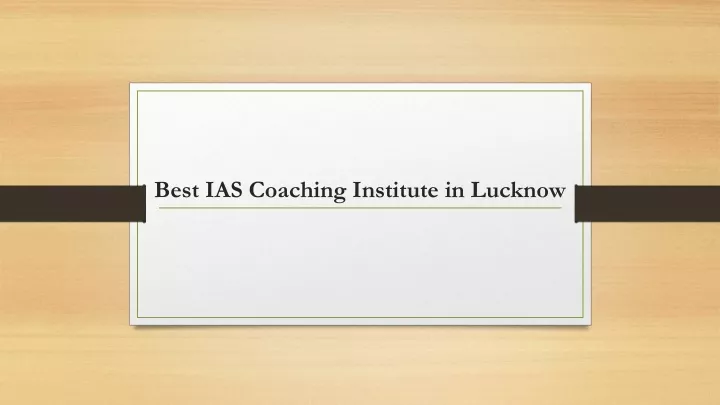 best ias coaching institute in lucknow