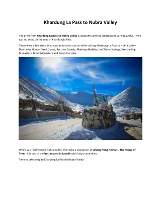 Khardung La Pass to Nubra Valley