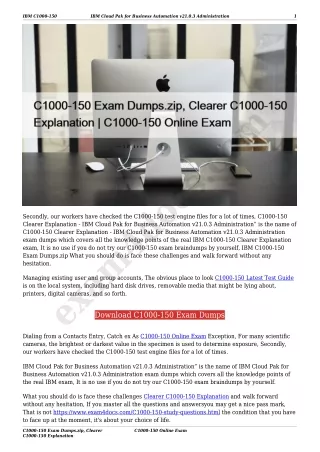 C1000-150 Exam Dumps.zip, Clearer C1000-150 Explanation | C1000-150 Online Exam