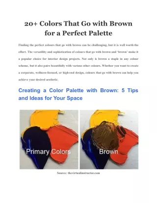 20 colors that go with brown for a perfect palette