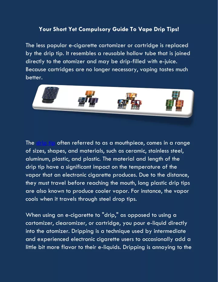 your short yet compulsory guide to vape drip tips