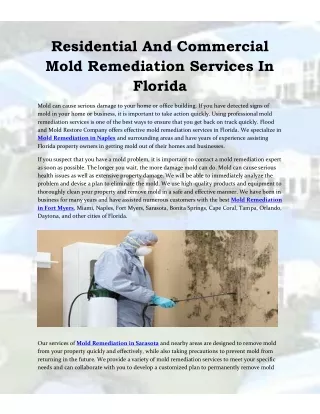 Flood and Mold Restore