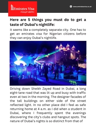 Here are 5 things you must do to get a taste of Dubai’s nightlife:
