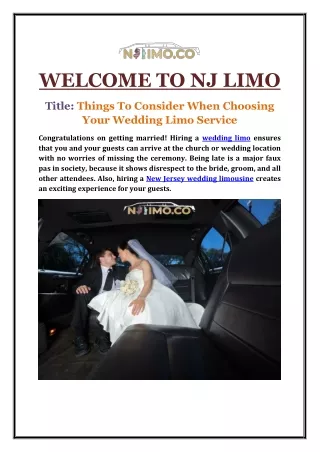 welcome to nj limo