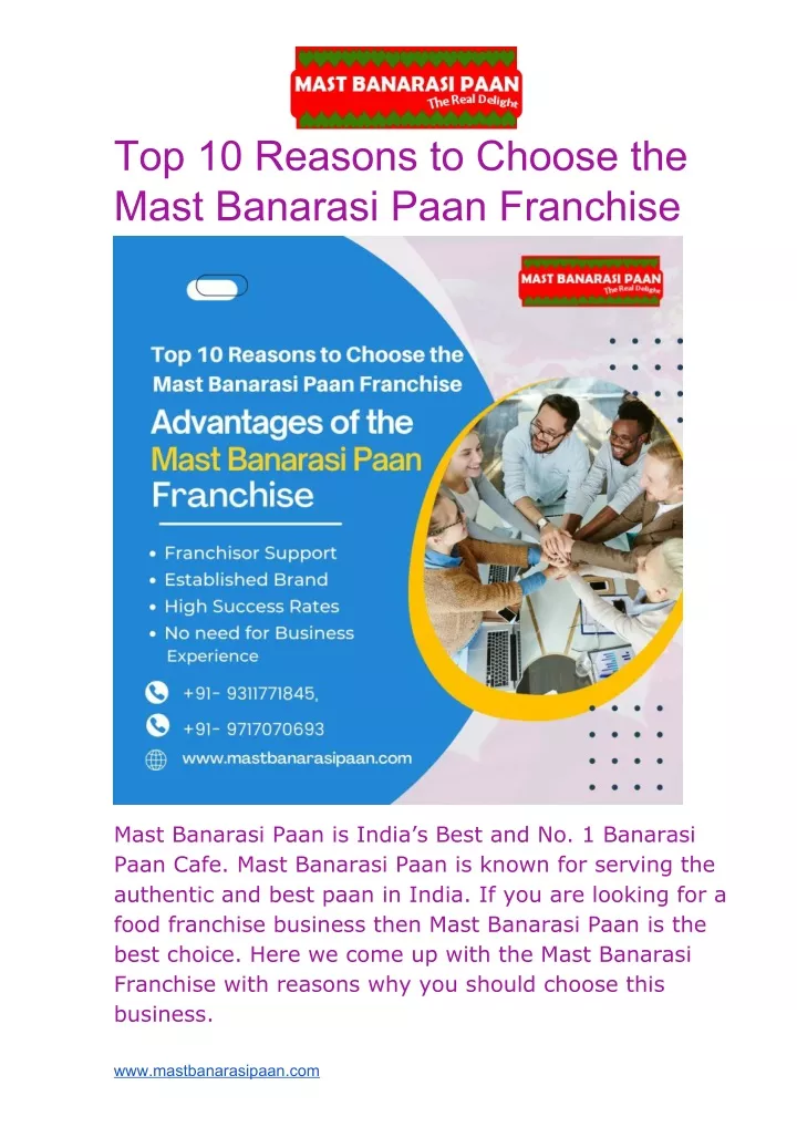 top 10 reasons to choose the mast banarasi paan