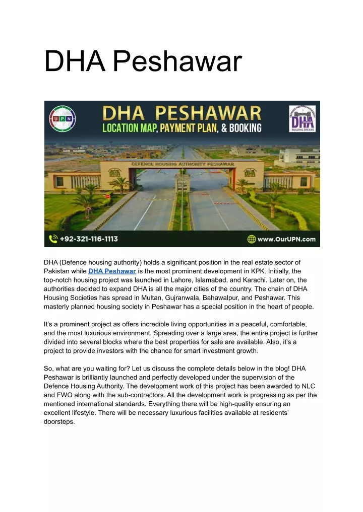 dha peshawar