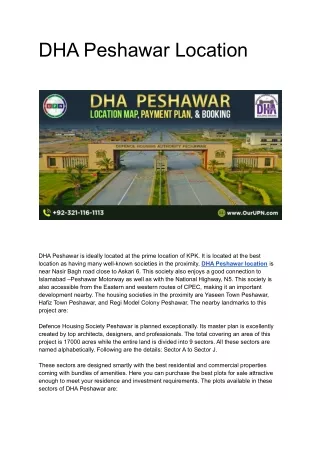 dha peshawar location