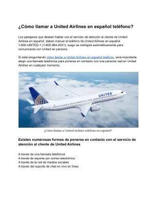¿Cómo llamar a United Airlines en español teléfono?