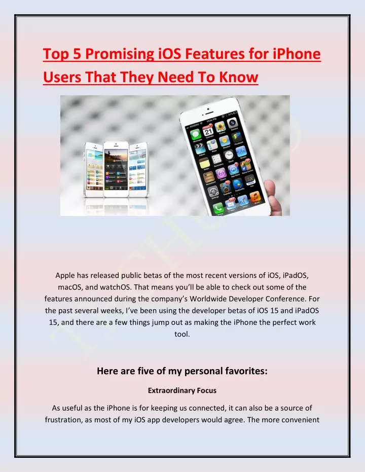 top 5 promising ios features for iphone users