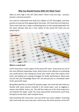 Why You Should Practice With CAT Mock Tests