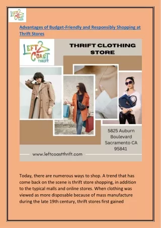 The Advantages of Budget-Friendly and Responsibly Shopping at Thrift Stores