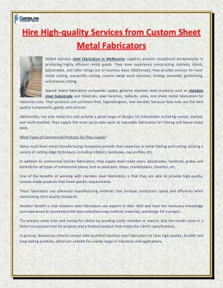 hire high quality services from custom sheet
