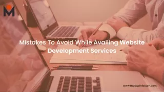 Mistakes To Avoid While Availing Website Development Services | Master Infotech