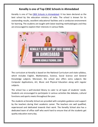 kenalily is one of top cbse schools in ahmedabad