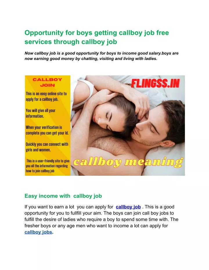 opportunity for boys getting callboy job free