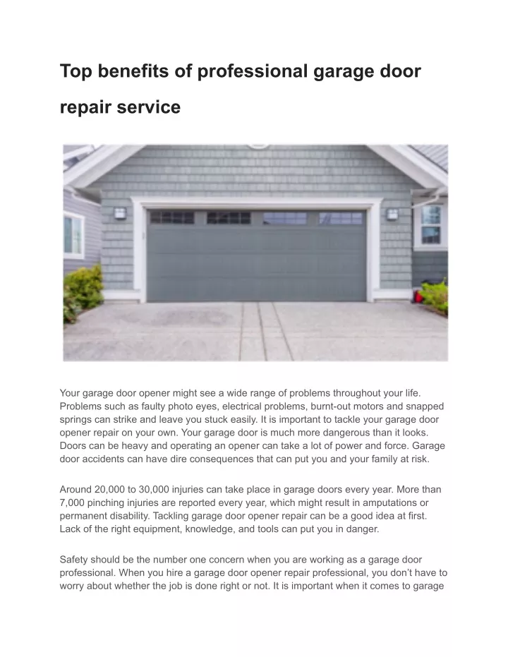 top benefits of professional garage door