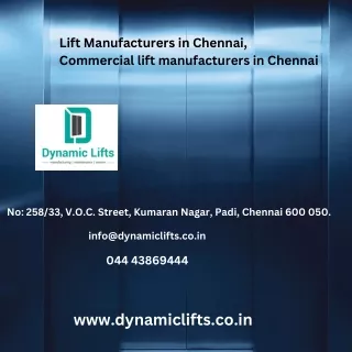 Lift Manufacturers in Chennai