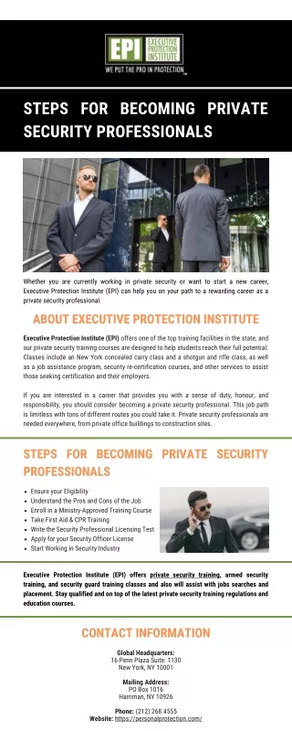 Steps for Becoming Private Security Professionals