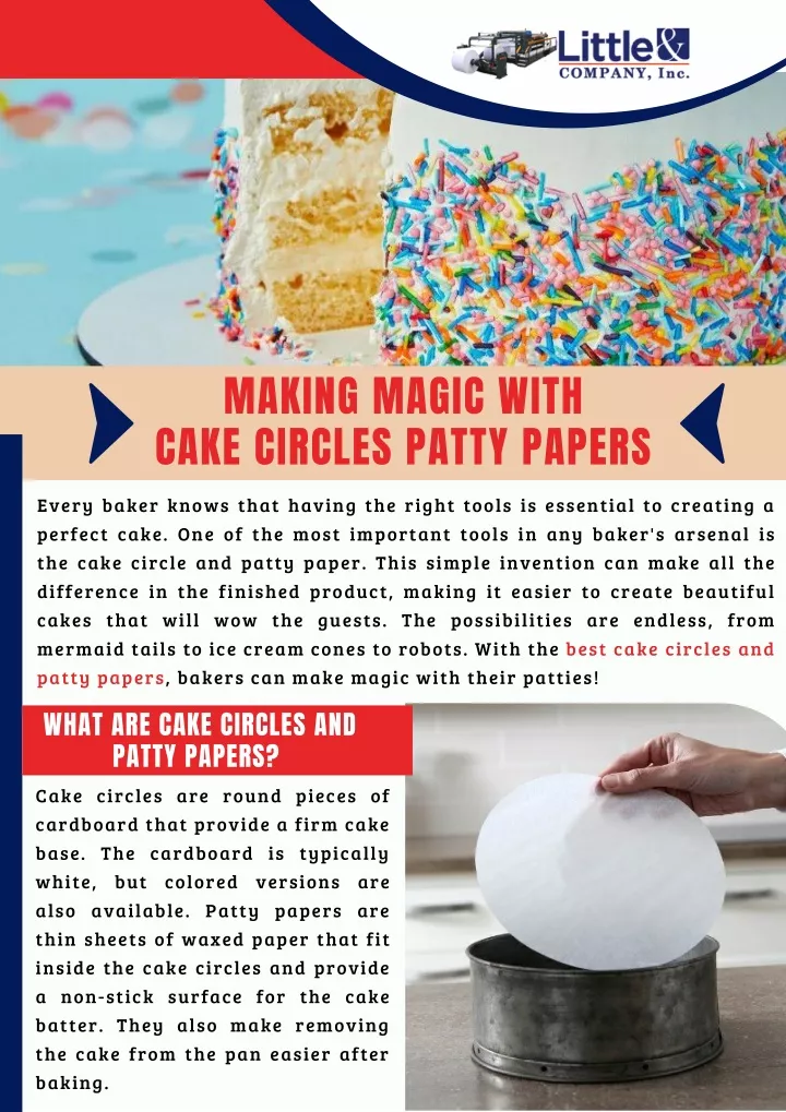 making magic with cake circles patty papers