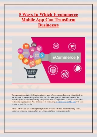 5 ways in which e commerce mobile