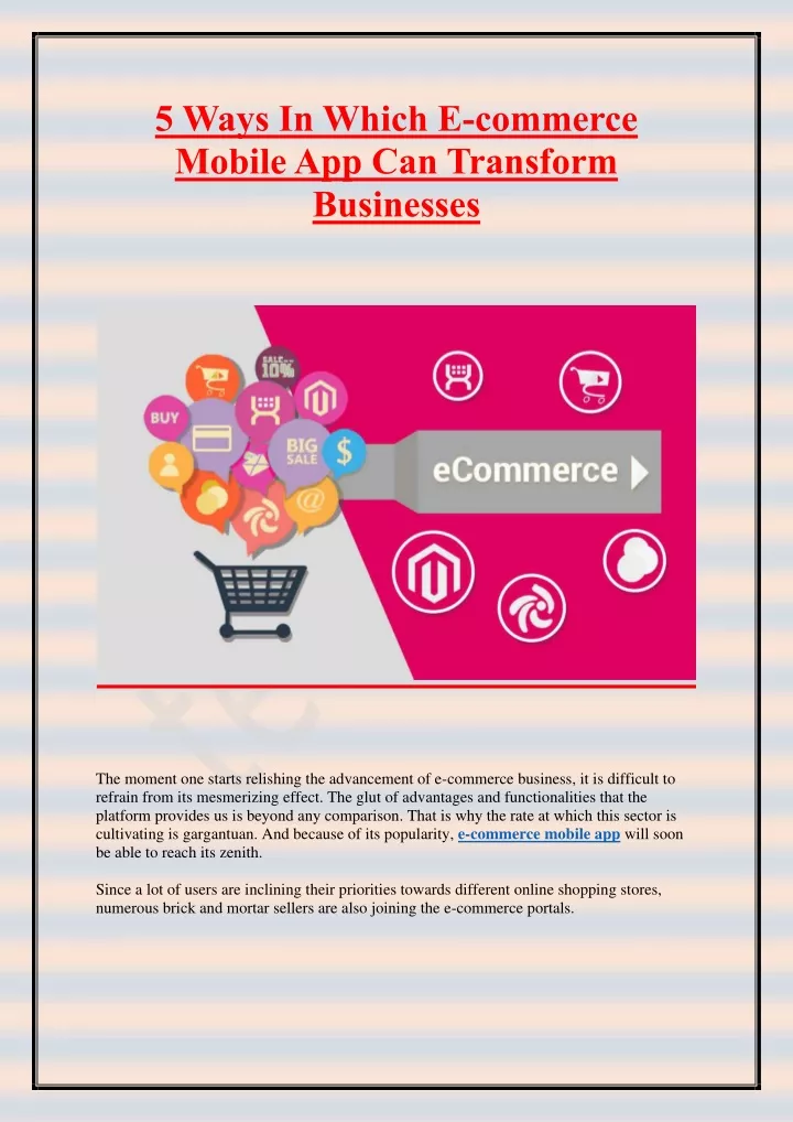 5 ways in which e commerce mobile