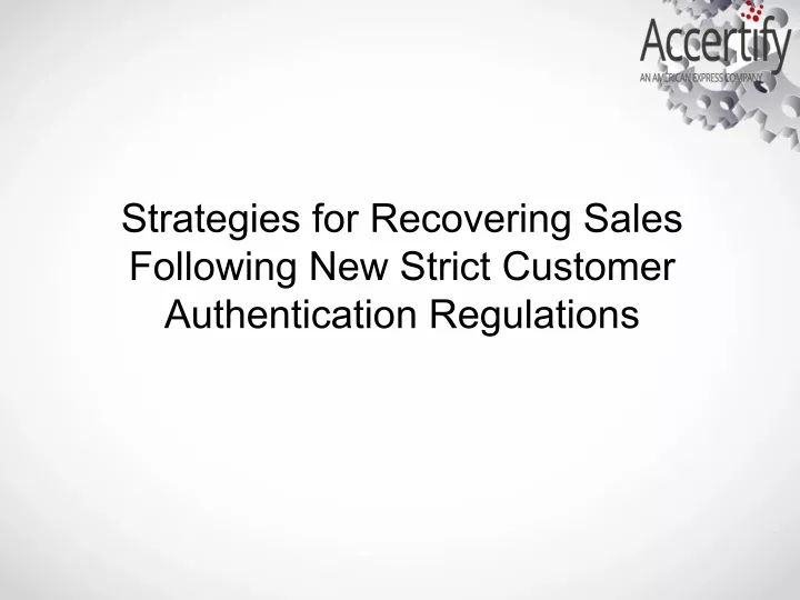 strategies for recovering sales following