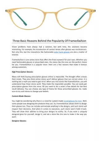 three basic reasons behind the popularity