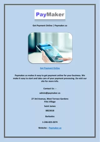 Get Payment Online | Paymaker.co