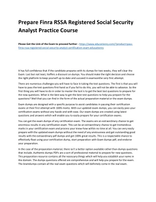 prepare finra rssa registered social security