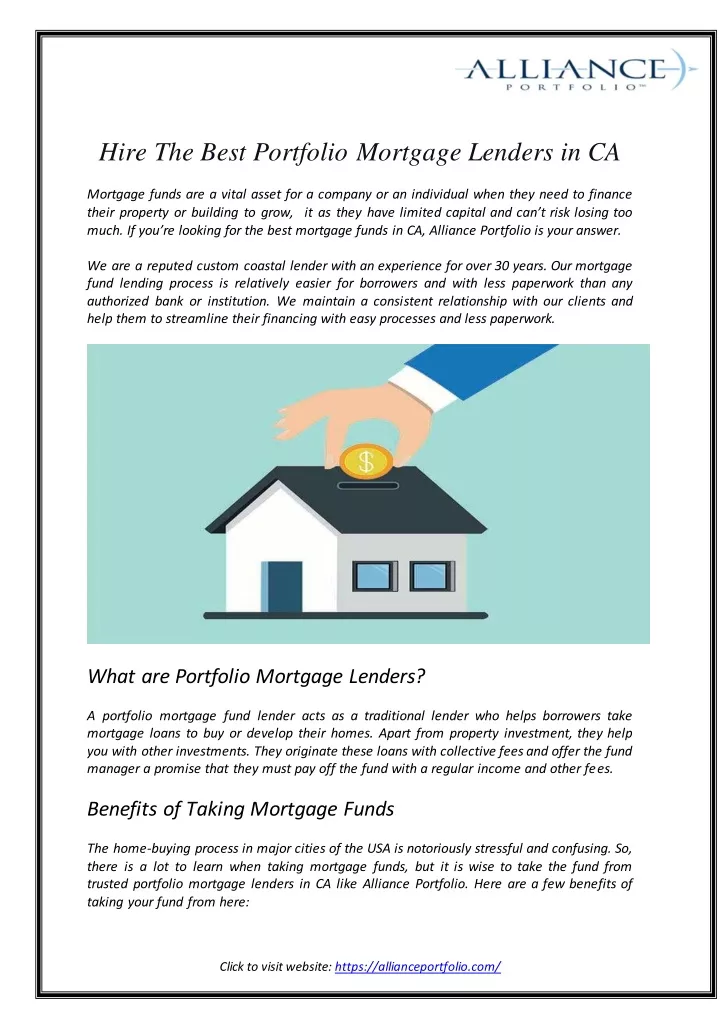 hire the best portfolio mortgage lenders in ca