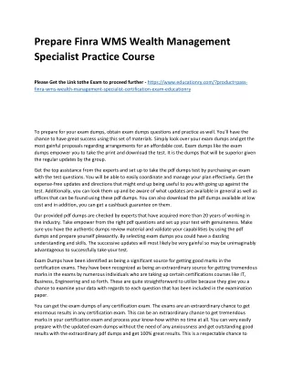 prepare finra wms wealth management specialist