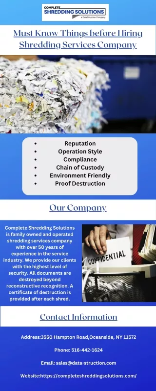 must know things before hiring shredding services