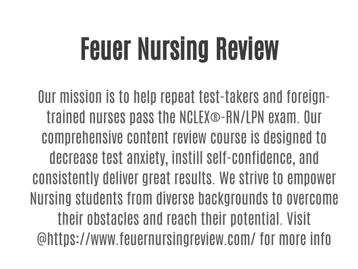 feuer nursing review