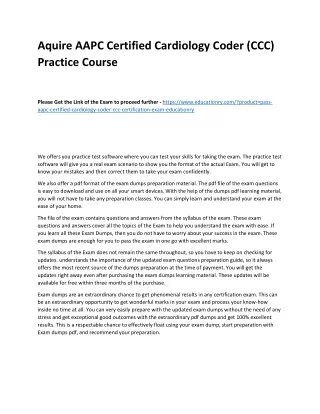 aquire aapc certified cardiology coder