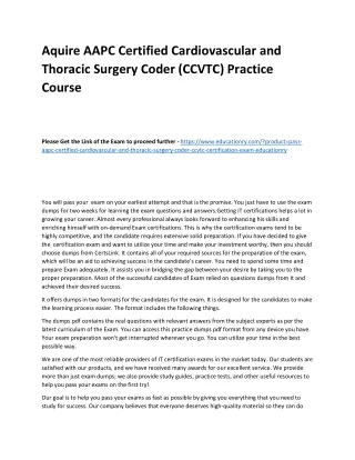 aquire aapc certified cardiovascular and thoracic