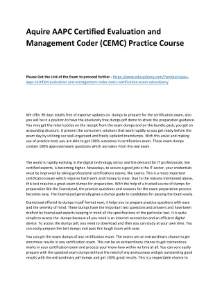 aquire aapc certified evaluation and management