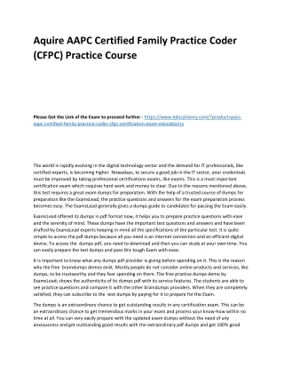 aquire aapc certified family practice coder cfpc
