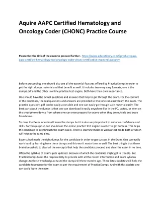 aquire aapc certified hematology and oncology