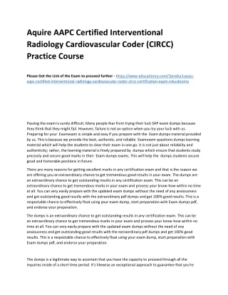 aquire aapc certified interventional radiology